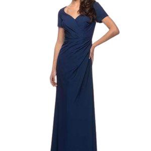 La Femme 27855SC Mother of the Bride Dress Navy Size 14